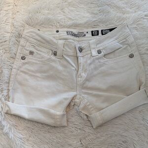 Miss Me Off-White Denim Shorts